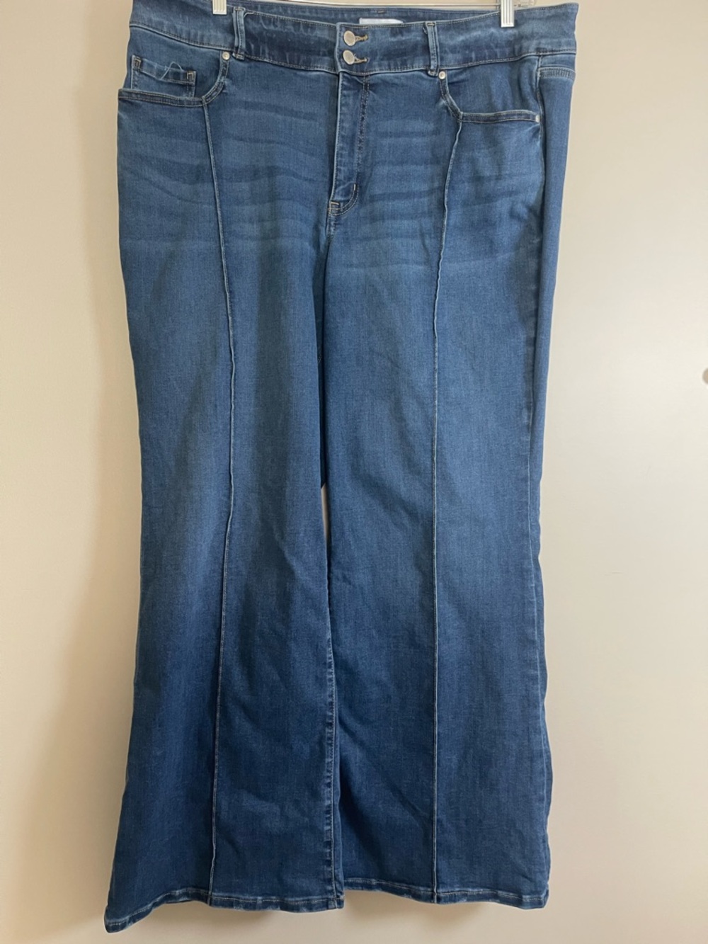 Lane Bryant Dark Blue Denim Wide Leg Jeans